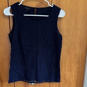 Talbots Navy Lace Sleeveless Top